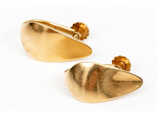 Georg Jensen 18K Teardrop Screw Back Earrings