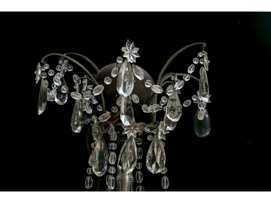 Antique French 6-light Cut Crystal And Beaded Chandelier 