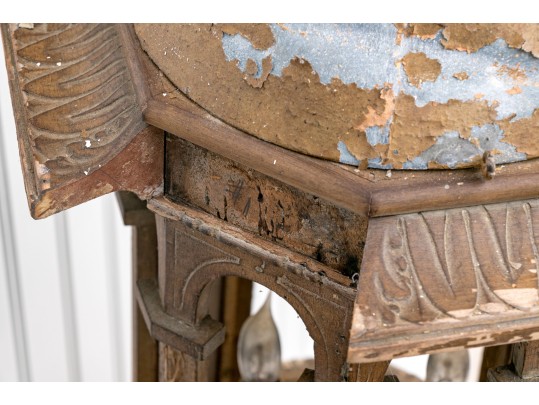 Antique Carved Wood Lantern 