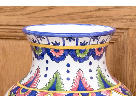 FMF Casafina Malveira Hand-Painted Ceramic Vase , Made In  Portugal 