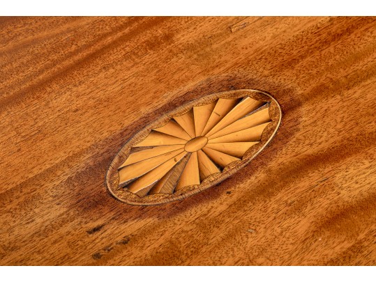A Fine English Edwardian Inlaid Mahogany Library Table