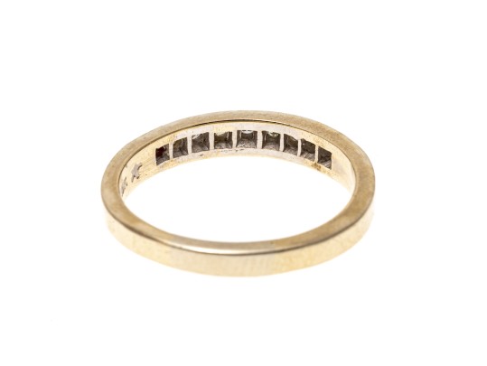 18K Gold And Diamond Band Ring, Size 9.25+