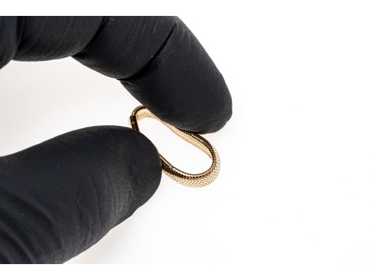 14K Mesh Adjustable Mesh Style Band Ring, Size Adjusts From Approximately 6.5 To 9.5