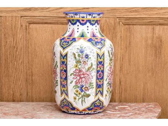 FMF Casafina Malveira Hand-Painted Ceramic Vase , Made In  Portugal 