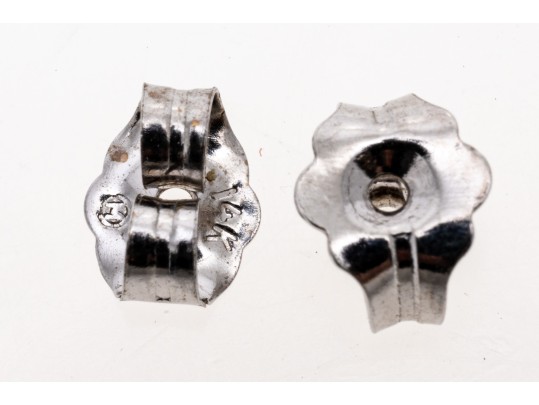 Petite 14K White Gold Aquamarine And Diamond Stud Earrings