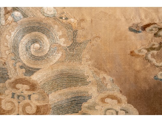 Massive Gilt Framed Imperial Chinese Embroidered Garment Panel