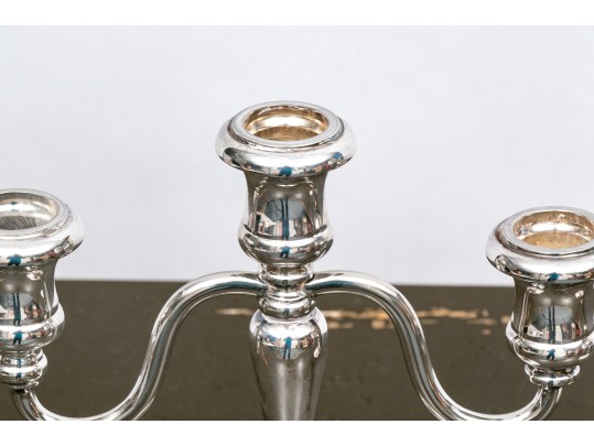 Pair Of Italian Silver Plated Candelabra