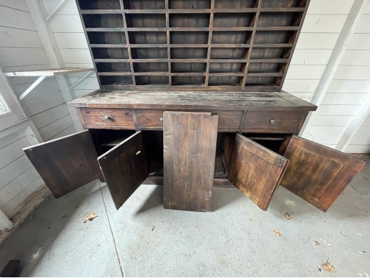 Impressive Two Part Oak Breakfront Cupboard