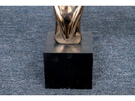 Pair Of Iron And Gilt Metal Andirons