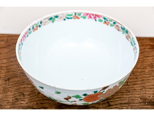 Chinese Porcelain Group & Embroidered Textile