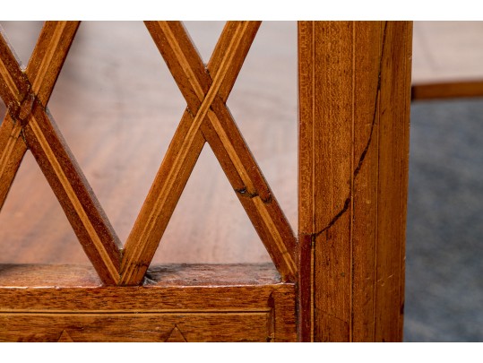 A Fine English Edwardian Inlaid Mahogany Library Table