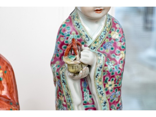 A Group Of Antique Asian Decorative Porcelain Figures