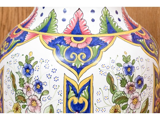 FMF Casafina Malveira Hand-Painted Ceramic Vase , Made In  Portugal 