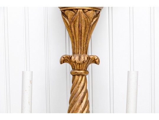 Federal Style Opposing Eagle Gilt Twin-light Wall Sconces
