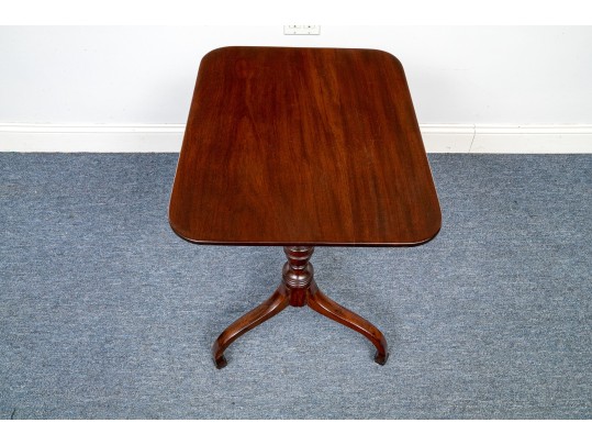American Federal Mahogany Tilt Top Candle Stand, Ca. 1790-1820