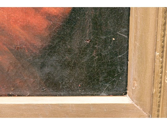 Antique Oil On Canvas, Mother And Child