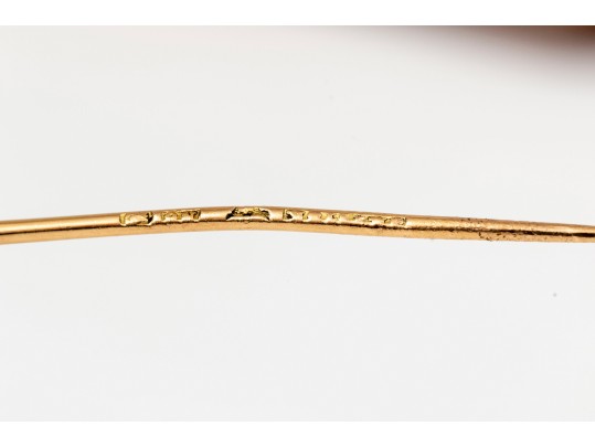 Vintage 18K Diamond And Cultured Pearl Stick Pin