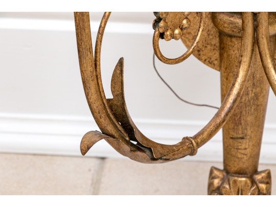 Federal Style Opposing Eagle Gilt Twin-light Wall Sconces