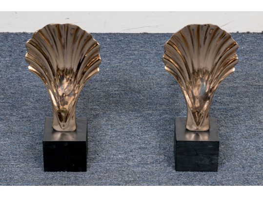 Pair Of Iron And Gilt Metal Andirons