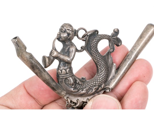 Sterling Mermaid Boatswain  Whistle