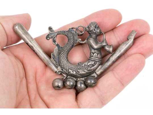 Sterling Mermaid Boatswain  Whistle