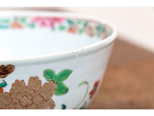 Chinese Porcelain Group & Embroidered Textile