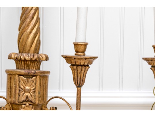 Federal Style Opposing Eagle Gilt Twin-light Wall Sconces