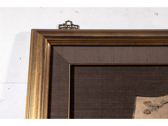 Massive Gilt Framed Imperial Chinese Embroidered Garment Panel