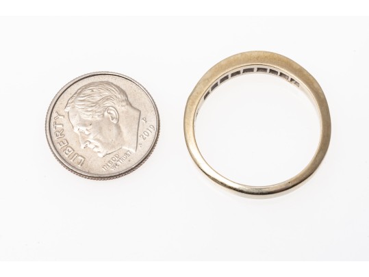 18K Gold And Diamond Band Ring, Size 9.25+