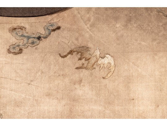 Massive Gilt Framed Imperial Chinese Embroidered Garment Panel