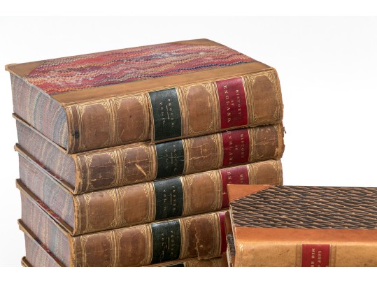 Collection In Excess Of 25 Semi Antique & Antique Leather Bound Books