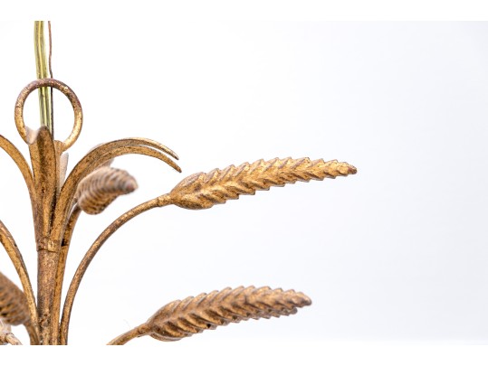 Italian Gilt 5-light Gilt Metal/composite Wheat Sheaf Chandelier