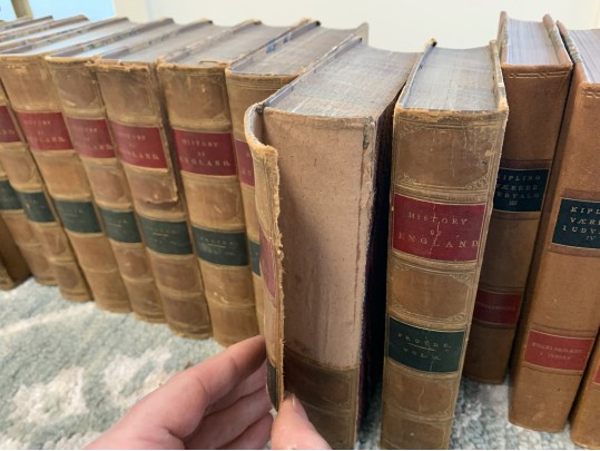 Collection In Excess Of 25 Semi Antique & Antique Leather Bound Books