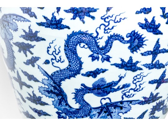 Chinese Ming Style Blue And White Porcelain Meiping Vase