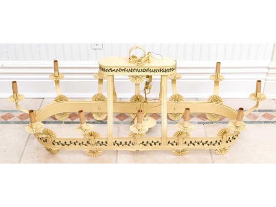 Vintage Oval Tole 12-light Chandelier 