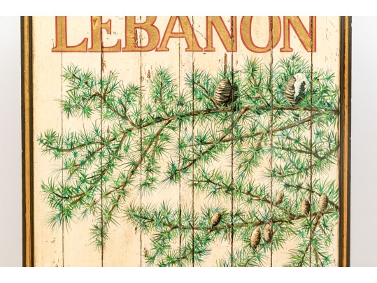Cedar Of Lebanon Painted Wood Panel Advertisment