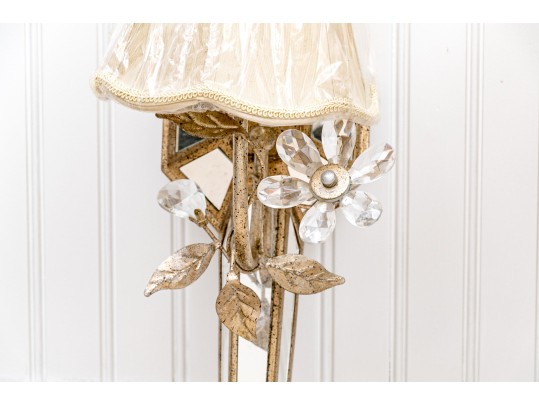Stonefish Shaded Single Light Mirrored And Gilt Sconces