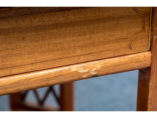 A Fine English Edwardian Inlaid Mahogany Library Table