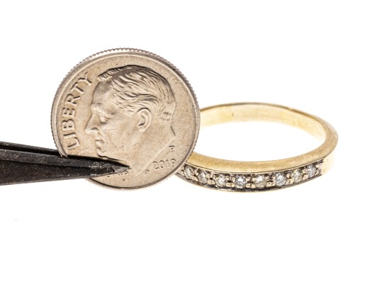 18K Gold And Diamond Band Ring, Size 9.25+