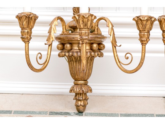 Vintage Italian Gilt Triple-light Wall Sconces