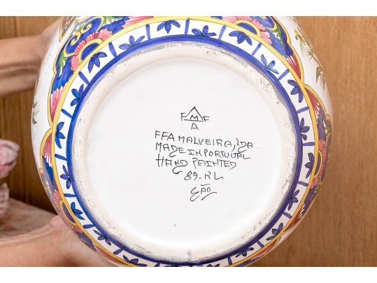 FMF Casafina Malveira Hand-Painted Ceramic Vase , Made In  Portugal 