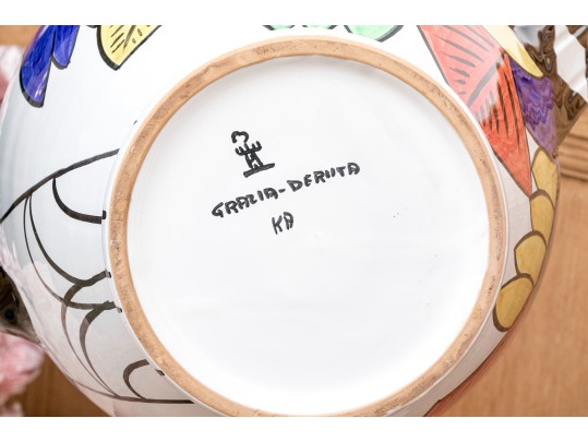 Gazia-Deruta Italian Majolica Toucan Pitcher 