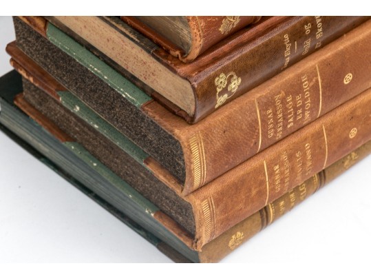 Collection Of Antique & Semi Antique Leather & Cloth Bound Books 