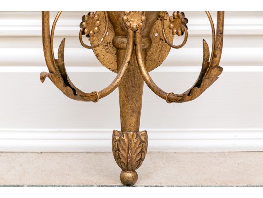 Federal Style Opposing Eagle Gilt Twin-light Wall Sconces