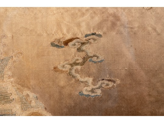 Massive Gilt Framed Imperial Chinese Embroidered Garment Panel