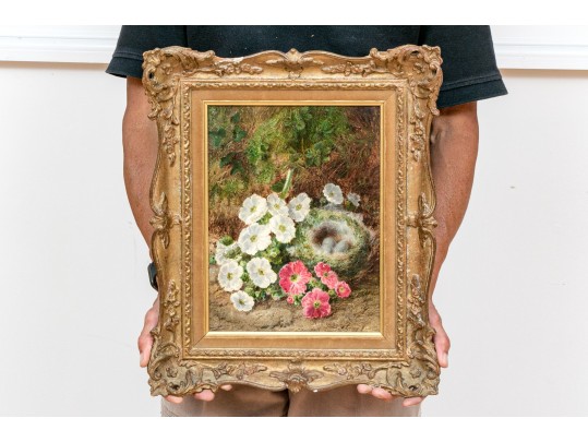 George Clare (British, 1835-1890) Oil On Cavas Floral Still Life