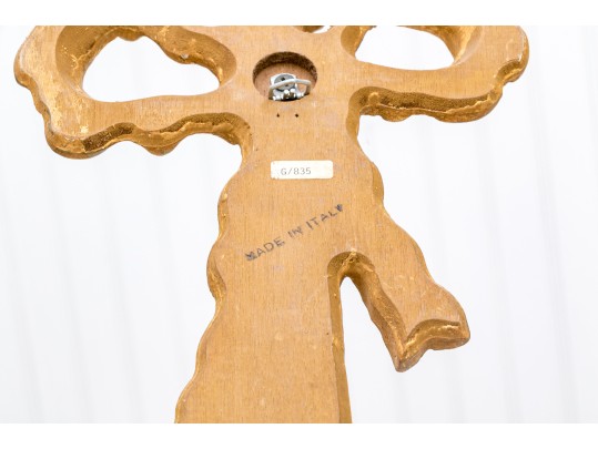 Pair Of Gilt Carved Italian Triple  Light Electrfied Wall Sconces