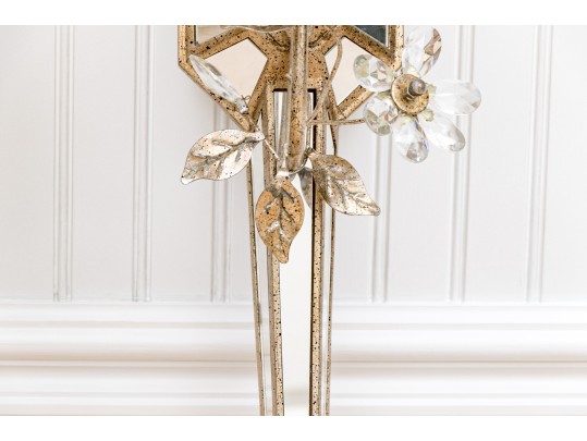Stonefish Shaded Single Light Mirrored And Gilt Sconces