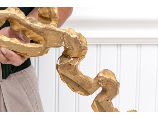 Stunning Carved Gesso And Gilt Bow Wall Mount