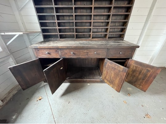 Impressive Two Part Oak Breakfront Cupboard